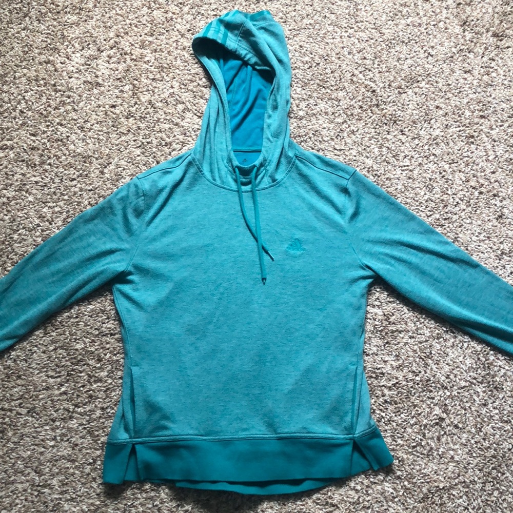 Adidas. Lightweight hoodie. Climate control. Teal. Size:Medium